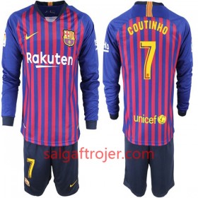 FC Barcelona Fodboldtrøjer Coutinho 7 Børn Hjemmebanesæt 2018/19 Langærmet